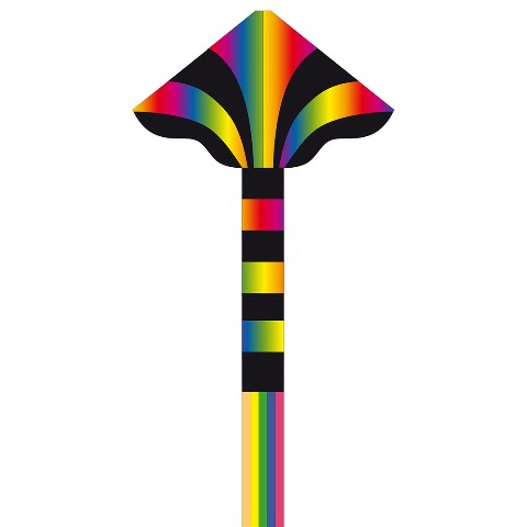 Aquilone HQ Simple Flyer Rainbow 85 Cm – Starter Kite Con Telaio In Fibra Di Vetro, Coda Inclusa, Facile Da Far Volare